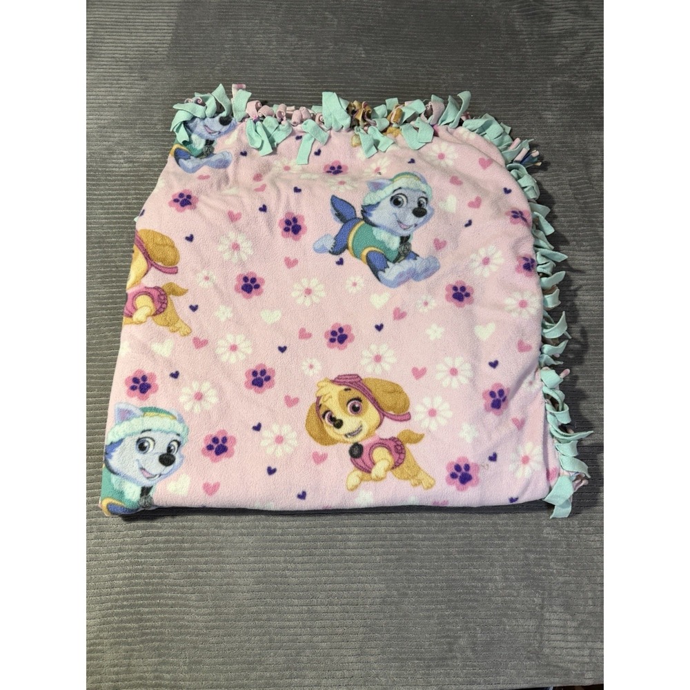 Pink Paw Patrol s in Fleece with Solid Purple Fleece Back. 42W x 42L